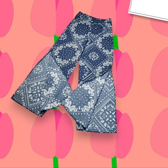 Le Lis Bandana Open Leg Beachy Boho Pants See ad - Ladies Small - Picture 2 of 5